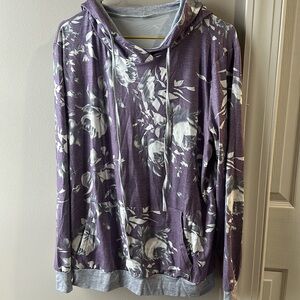 Purple Floral Hoodie NWOT